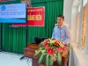 Ông Hà Tấn Vinh, Phó Giám đốc CDC Cần Thơ phát biểu khai mạc tập huấn hướng dẫn giám sát viêm phổi nặng do vi rút, lấy mẫu và xử lý ổ dịch Cúm A, COVID-19.