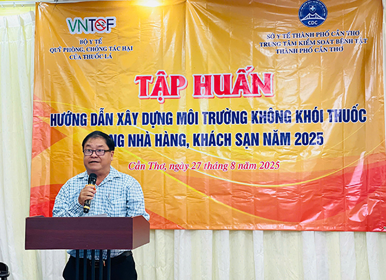 Ông Trần Trường Chinh, Phó Giám đốc Trung tâm Kiểm soát bệnh tật TP Cần Thơ, phát biểu khai mạc.
