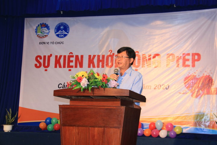 BS.CKII Huỳnh Minh Trúc, Giám đốc Trung tâm Kiểm soát bệnh tật TP Cần Thơ phát biểu khai mạc sự kiện khởi động dự phòng trước phơi nhiễm HIV (PrEP)