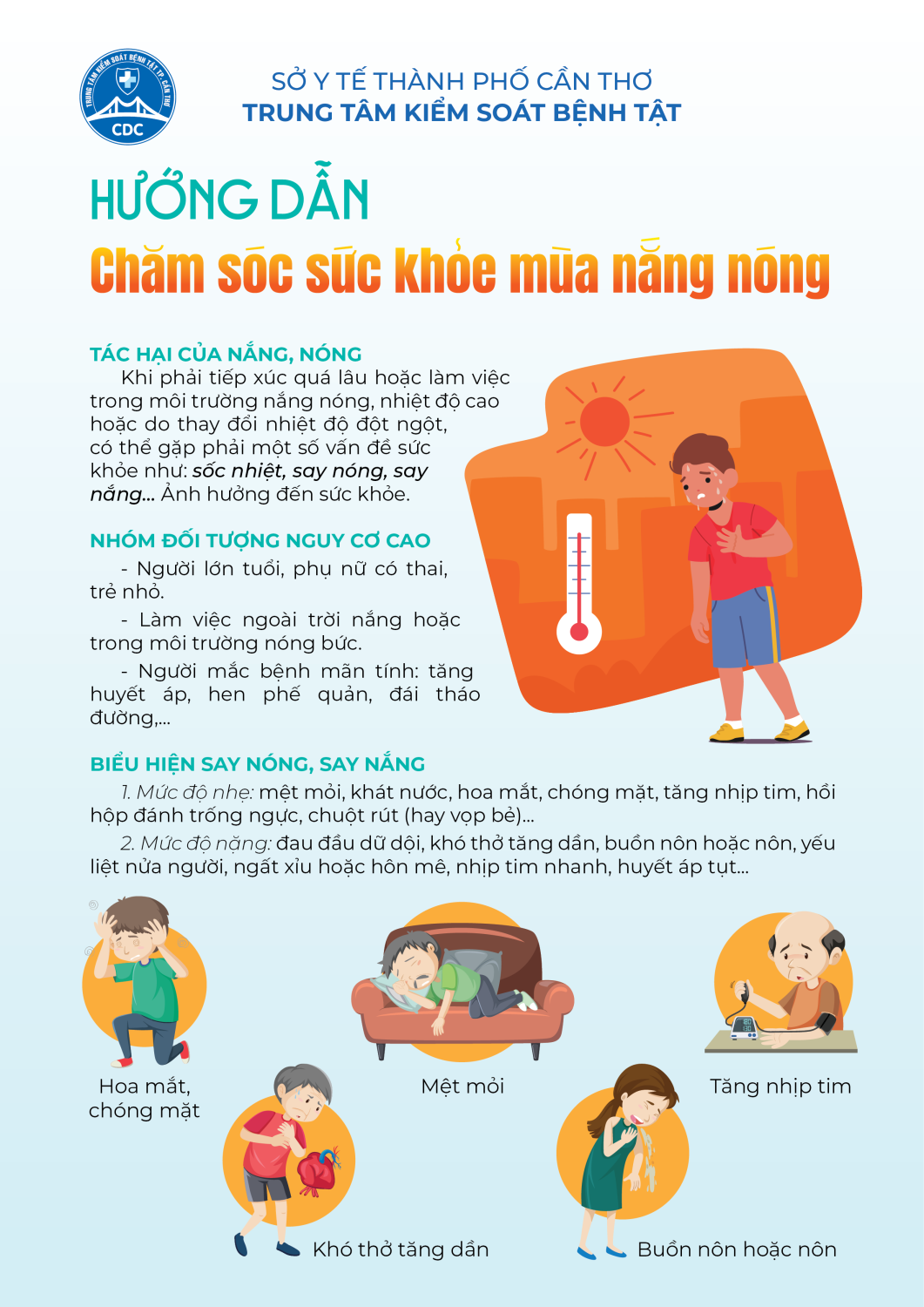 Tờ rơi: Hướng dẫn chăm sóc sức khỏe mùa nắng nóng