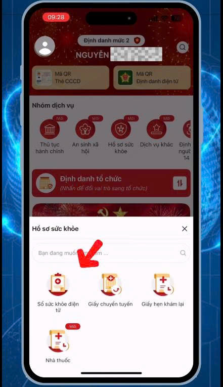 Sổ sức khỏe điện tử trên ứng dụng VNeID