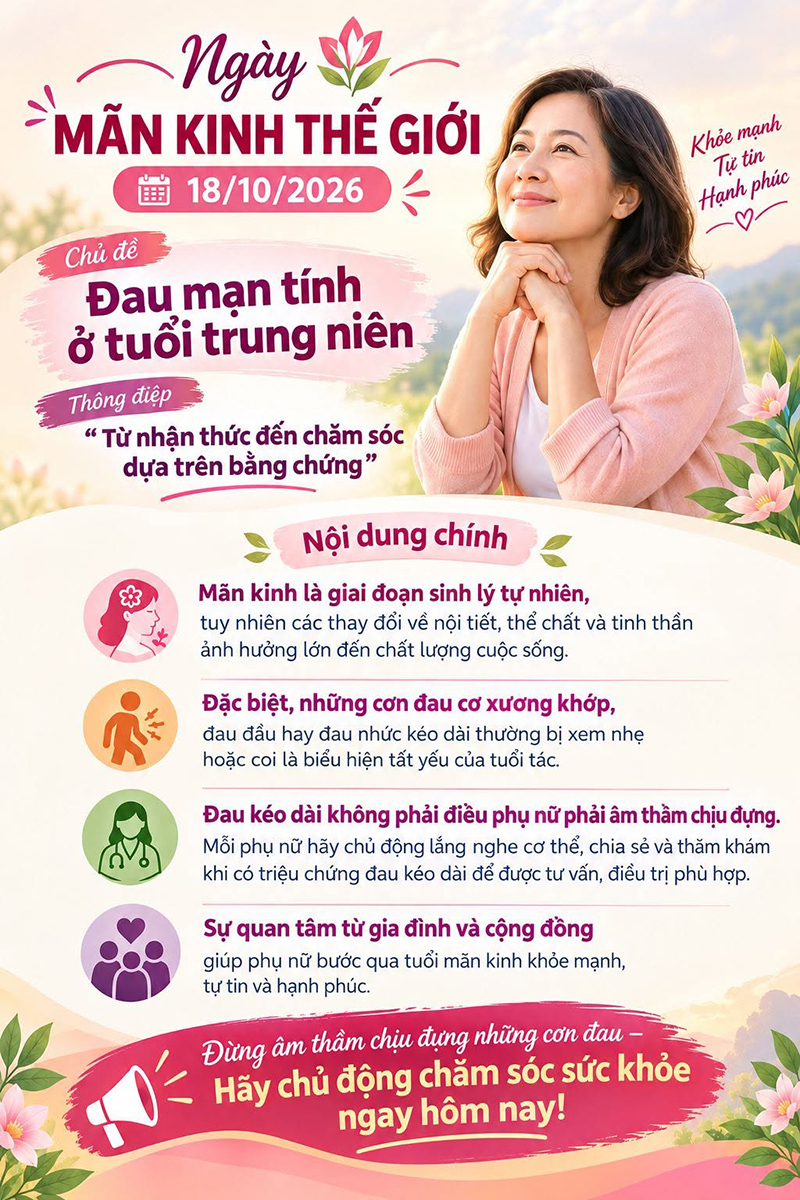 Hưởng ứng Ngày Mãn kinh thế giới 2026: Chăm sóc sức khỏe cho phụ nữ mãn kinh